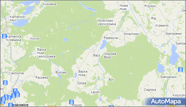 mapa Bącz, Bącz na mapie Targeo