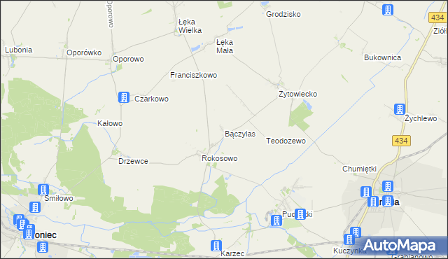 mapa Bączylas, Bączylas na mapie Targeo