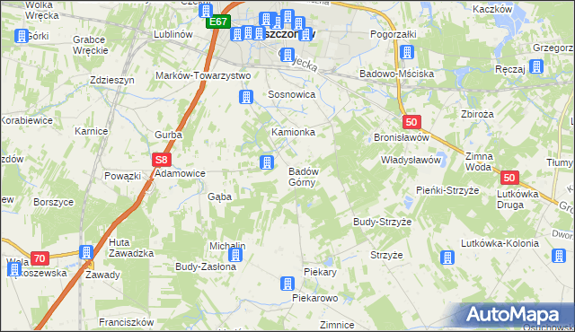 mapa Badów Górny, Badów Górny na mapie Targeo