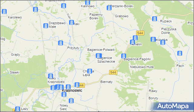 mapa Bagienice Szlacheckie, Bagienice Szlacheckie na mapie Targeo