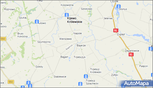 mapa Bajerze, Bajerze na mapie Targeo