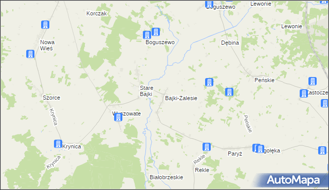 mapa Bajki-Zalesie, Bajki-Zalesie na mapie Targeo