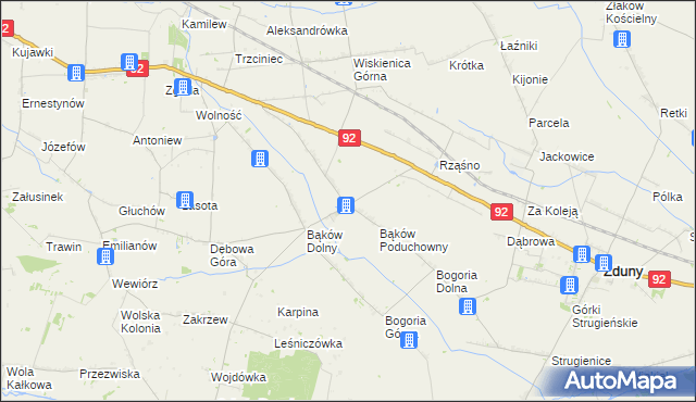 mapa Bąków Górny, Bąków Górny na mapie Targeo