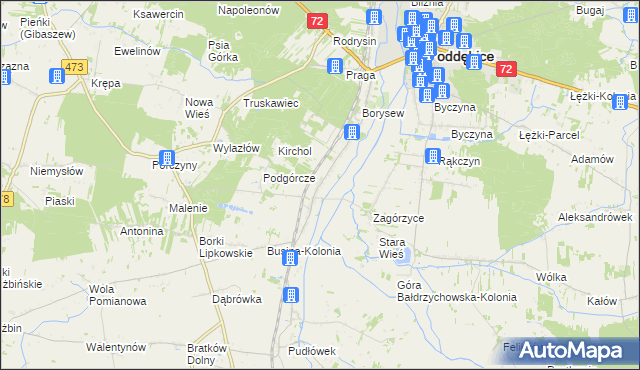 mapa Bałdrzychów, Bałdrzychów na mapie Targeo