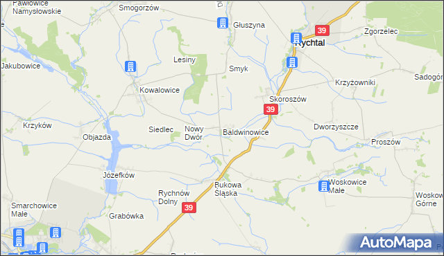 mapa Baldwinowice gmina Namysłów, Baldwinowice gmina Namysłów na mapie Targeo