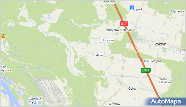 mapa Bałtów gmina Żyrzyn, Bałtów gmina Żyrzyn na mapie Targeo