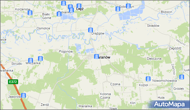 mapa Baranów powiat puławski, Baranów powiat puławski na mapie Targeo