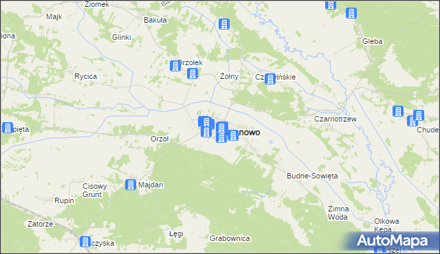 mapa Baranowo powiat ostrołęcki, Baranowo powiat ostrołęcki na mapie Targeo