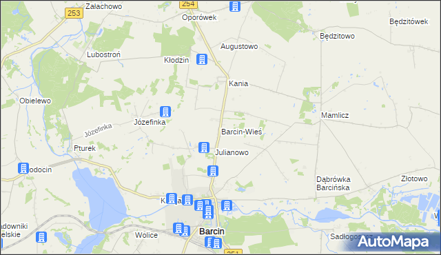 mapa Barcin-Wieś, Barcin-Wieś na mapie Targeo