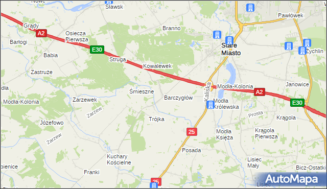 mapa Barczygłów, Barczygłów na mapie Targeo