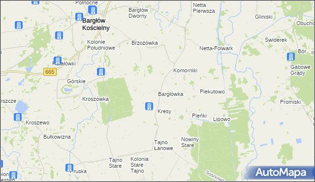 mapa Bargłówka gmina Bargłów Kościelny, Bargłówka gmina Bargłów Kościelny na mapie Targeo