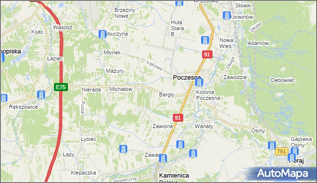 mapa Bargły, Bargły na mapie Targeo