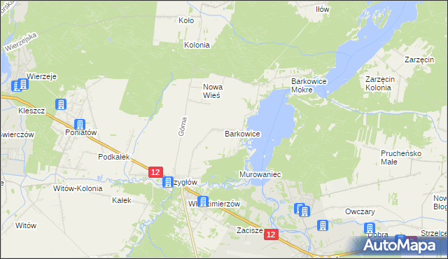 mapa Barkowice, Barkowice na mapie Targeo