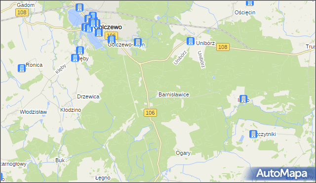 mapa Barnisławice, Barnisławice na mapie Targeo