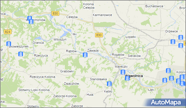 mapa Bartłomiejowice gmina Wąwolnica, Bartłomiejowice gmina Wąwolnica na mapie Targeo