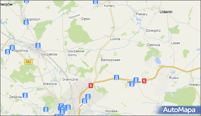 mapa Bartoszówek, Bartoszówek na mapie Targeo