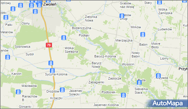 mapa Barycz-Kolonia, Barycz-Kolonia na mapie Targeo