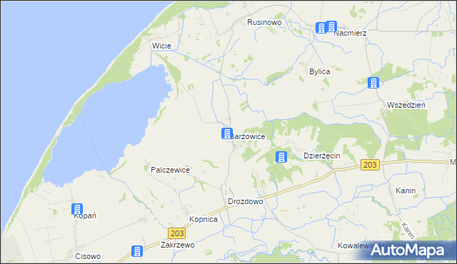 mapa Barzowice, Barzowice na mapie Targeo