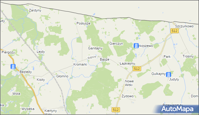 mapa Bąsze, Bąsze na mapie Targeo