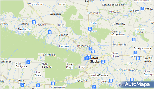 mapa Baszowice, Baszowice na mapie Targeo