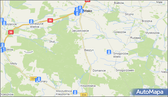 mapa Baszyn, Baszyn na mapie Targeo