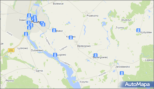 mapa Będargowo gmina Pełczyce, Będargowo gmina Pełczyce na mapie Targeo