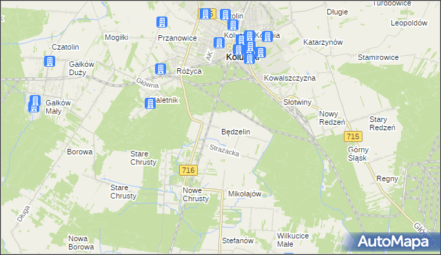 mapa Będzelin, Będzelin na mapie Targeo