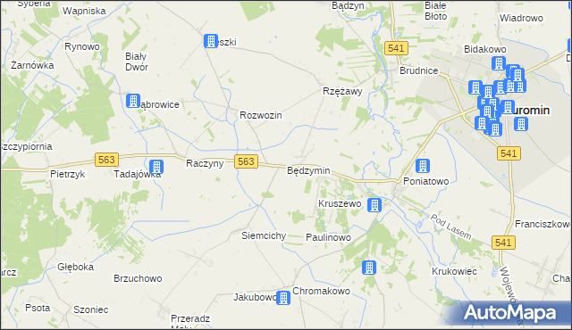 mapa Będzymin, Będzymin na mapie Targeo