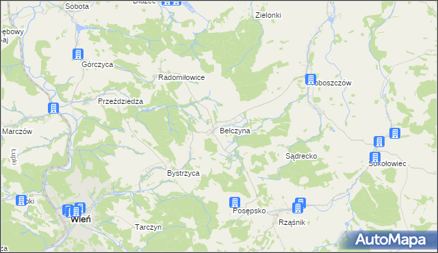 mapa Bełczyna, Bełczyna na mapie Targeo