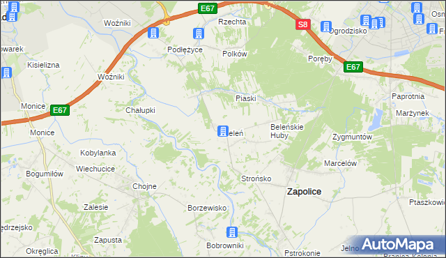 mapa Beleń, Beleń na mapie Targeo