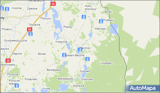 mapa Berżniki, Berżniki na mapie Targeo