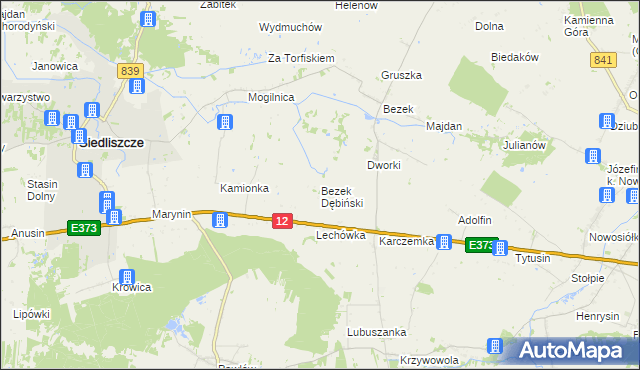 mapa Bezek Dębiński, Bezek Dębiński na mapie Targeo