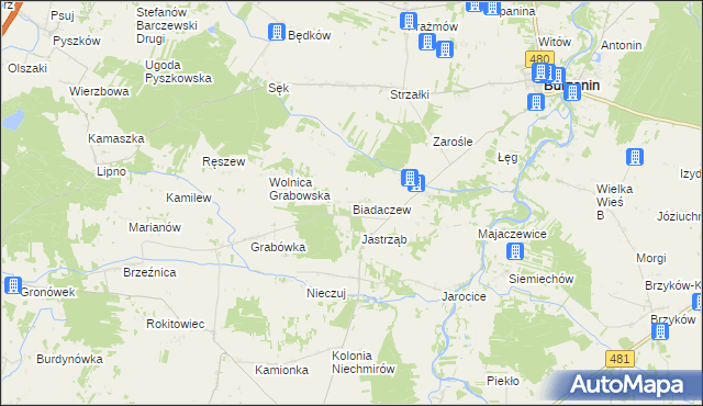 mapa Biadaczew, Biadaczew na mapie Targeo