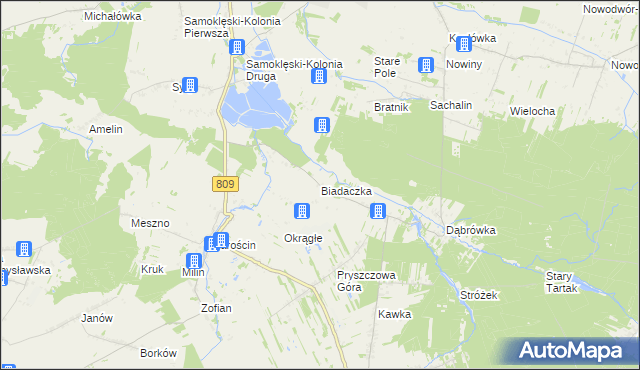 mapa Biadaczka, Biadaczka na mapie Targeo