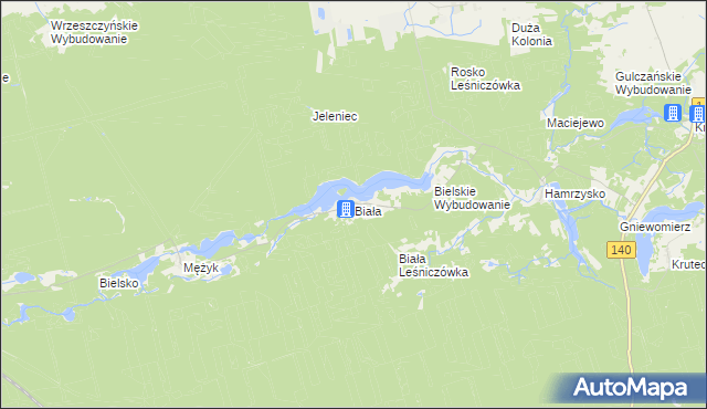 mapa Biała gmina Wieleń, Biała gmina Wieleń na mapie Targeo