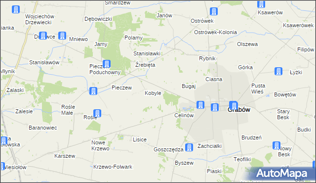 mapa Biała Góra gmina Grabów, Biała Góra gmina Grabów na mapie Targeo