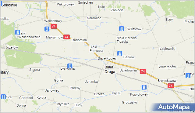 mapa Biała-Kopiec, Biała-Kopiec na mapie Targeo