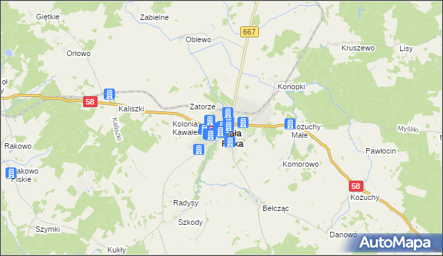 mapa Biała Piska, Biała Piska na mapie Targeo