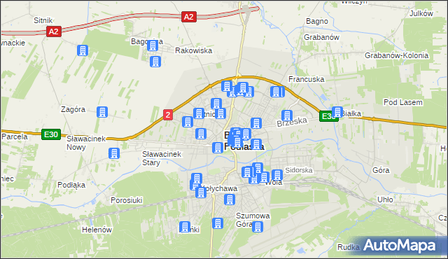 mapa Białej Podlaskiej, Biała Podlaska na mapie Targeo
