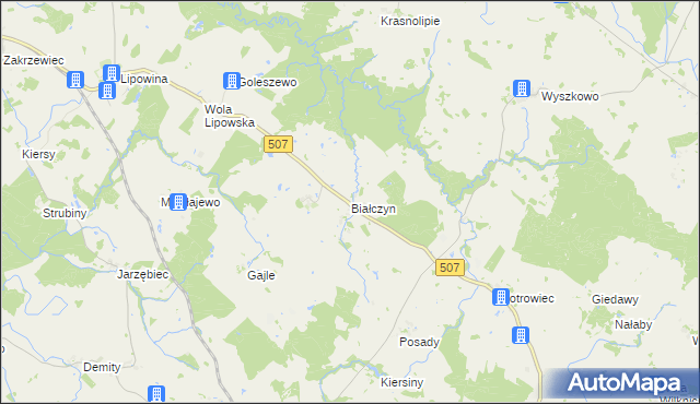 mapa Białczyn, Białczyn na mapie Targeo