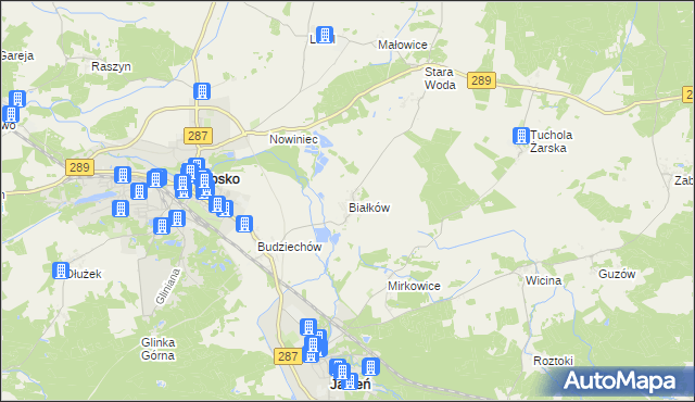 mapa Białków gmina Lubsko, Białków gmina Lubsko na mapie Targeo