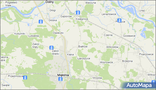 mapa Białków gmina Miękinia, Białków gmina Miękinia na mapie Targeo