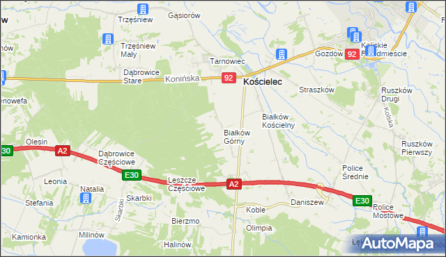 mapa Białków Górny, Białków Górny na mapie Targeo