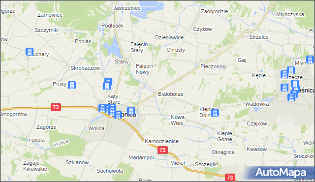 mapa Białoborze, Białoborze na mapie Targeo