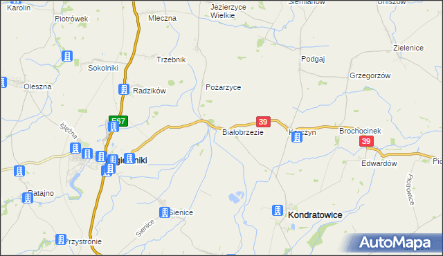 mapa Białobrzezie, Białobrzezie na mapie Targeo