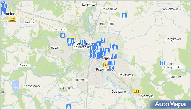 mapa Białogard, Białogard na mapie Targeo