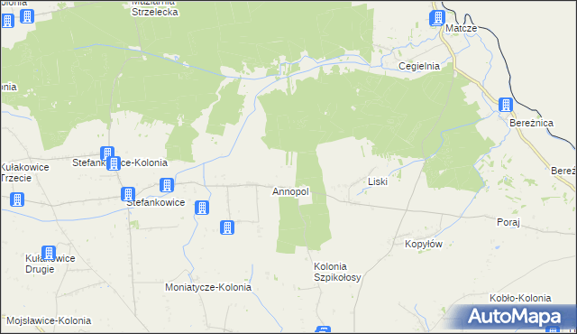 mapa Białoskóry gmina Hrubieszów, Białoskóry gmina Hrubieszów na mapie Targeo