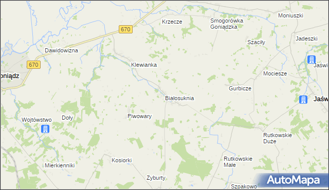 mapa Białosuknia, Białosuknia na mapie Targeo