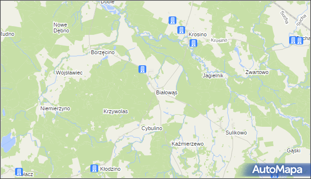 mapa Białowąs, Białowąs na mapie Targeo