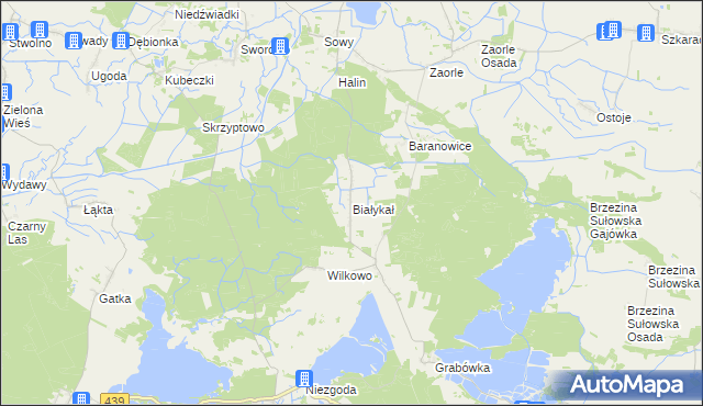 mapa Białykał, Białykał na mapie Targeo